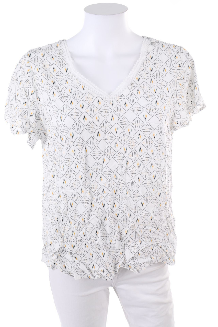 BROADWAY - Kurzarm-Bluse mit Print - M