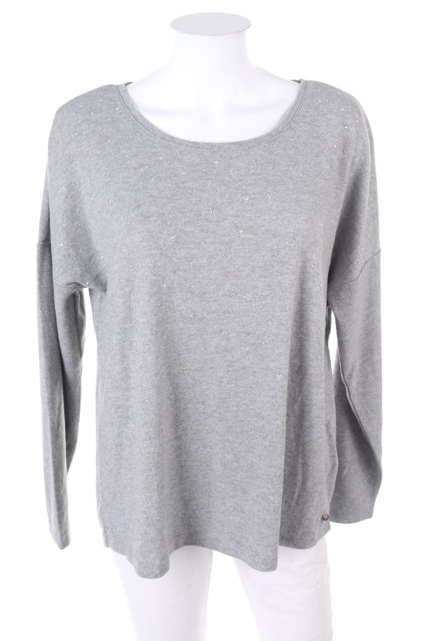 BROADWAY - Strick-Pullover mit Schmuckstein-Applikation - L