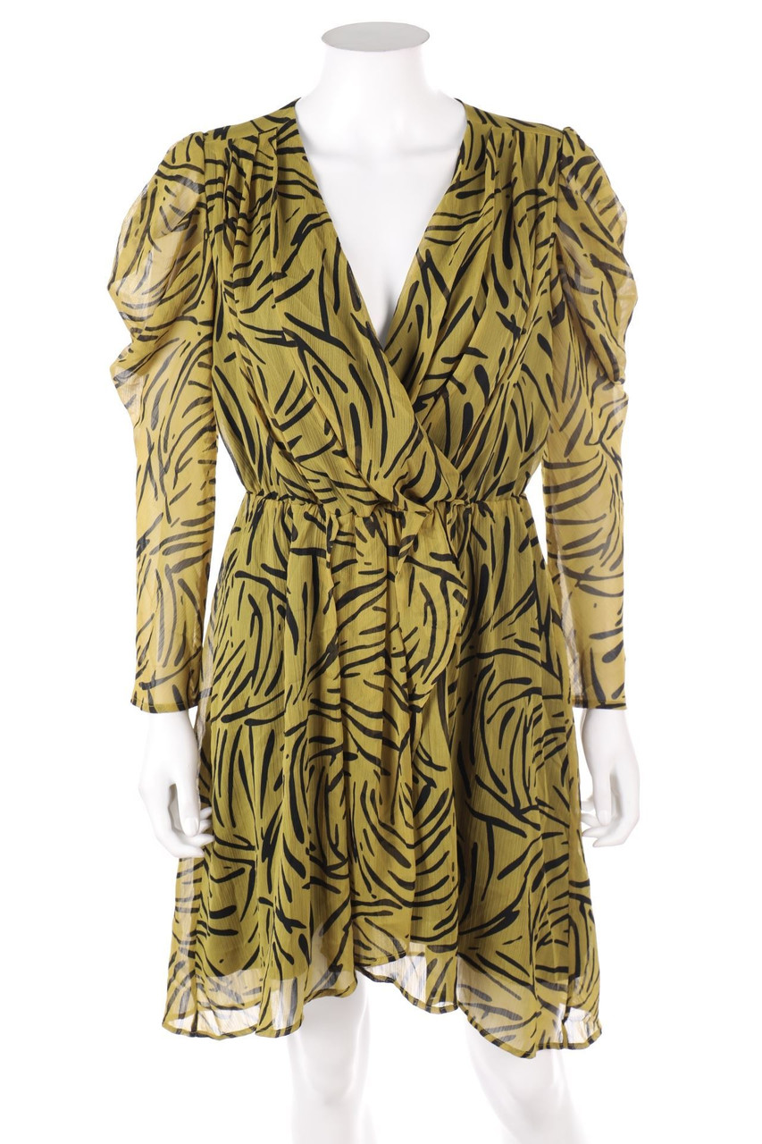 RESERVED - dress with Animal Print with Wrap-Effect - D 36