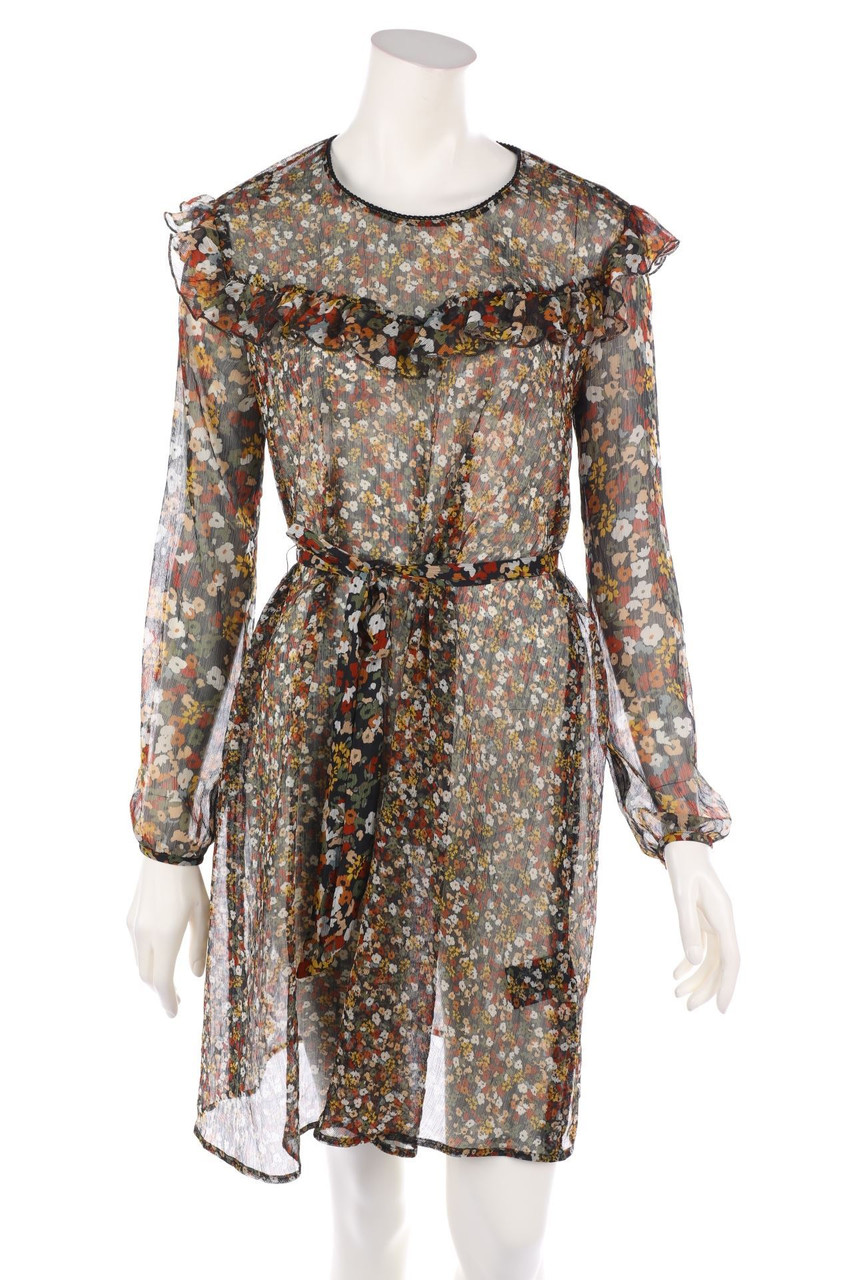 set - Chiffon-Kleid im Boho-Stil mit Blumen-Print - D 38