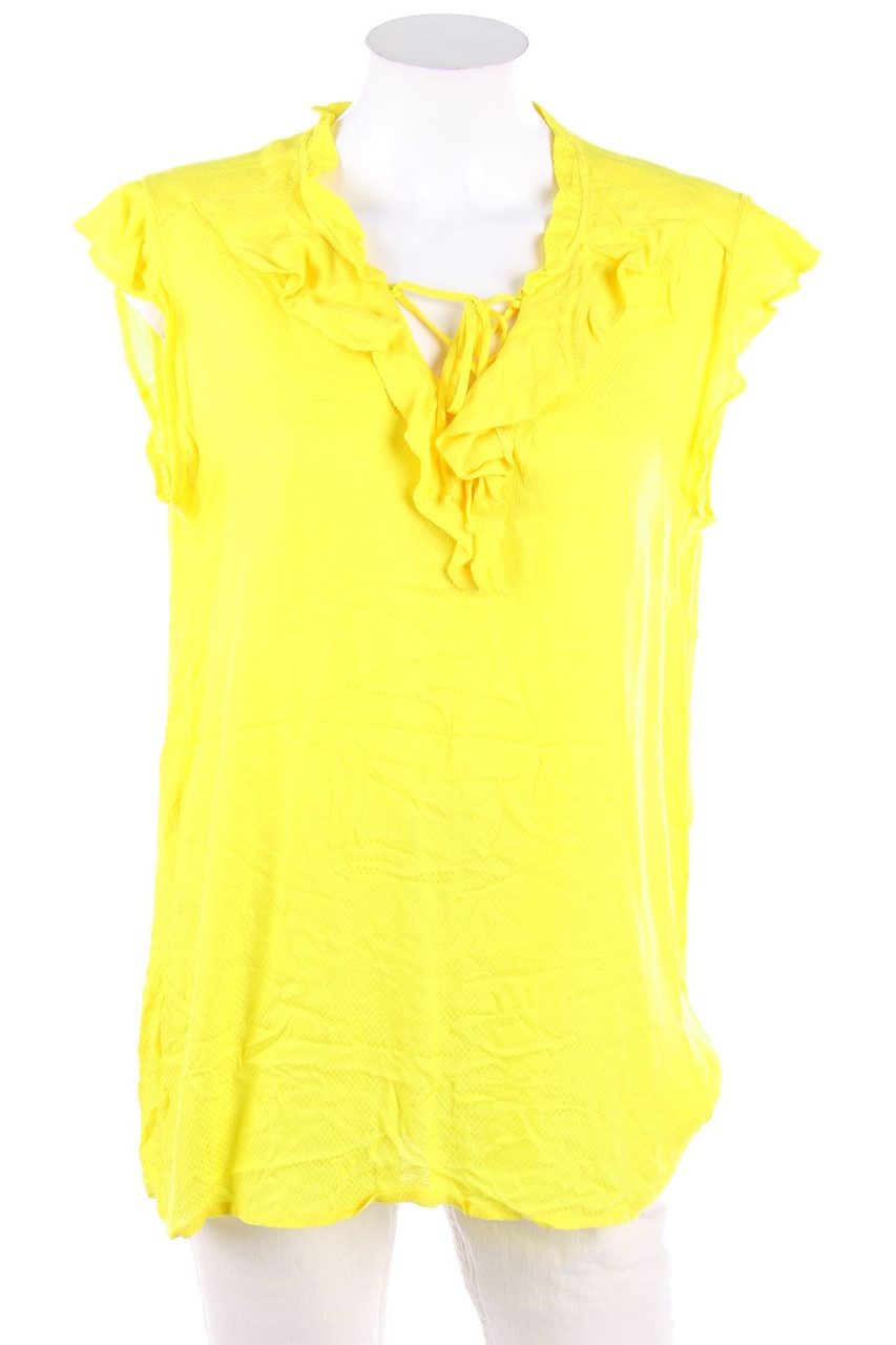 promod - Kurzarm-Bluse mit Rüschen - M