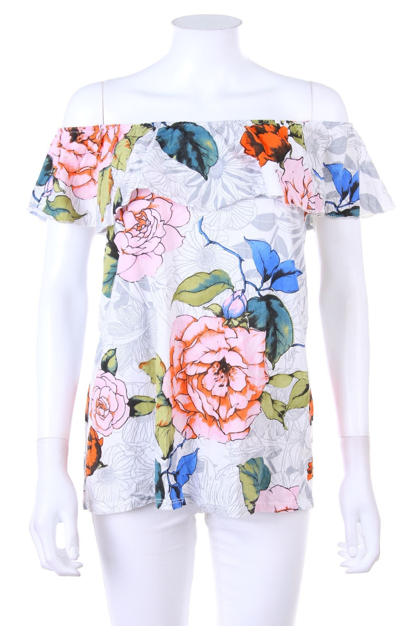 No Label - Off-the-shoulder blouse with Flower Print - S