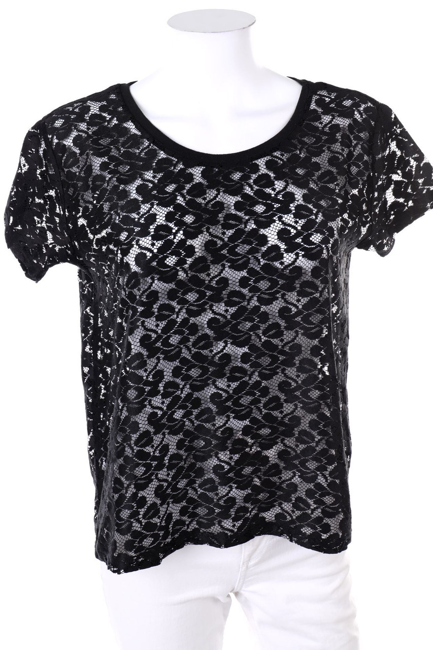 H&M - Kurzarm-Shirt aus Lochstrick - XS