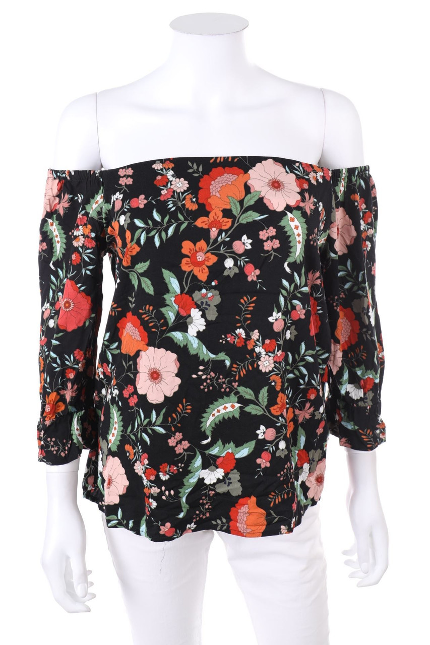 VERO MODA - Carmen-Bluse mit Blumen-Print - M