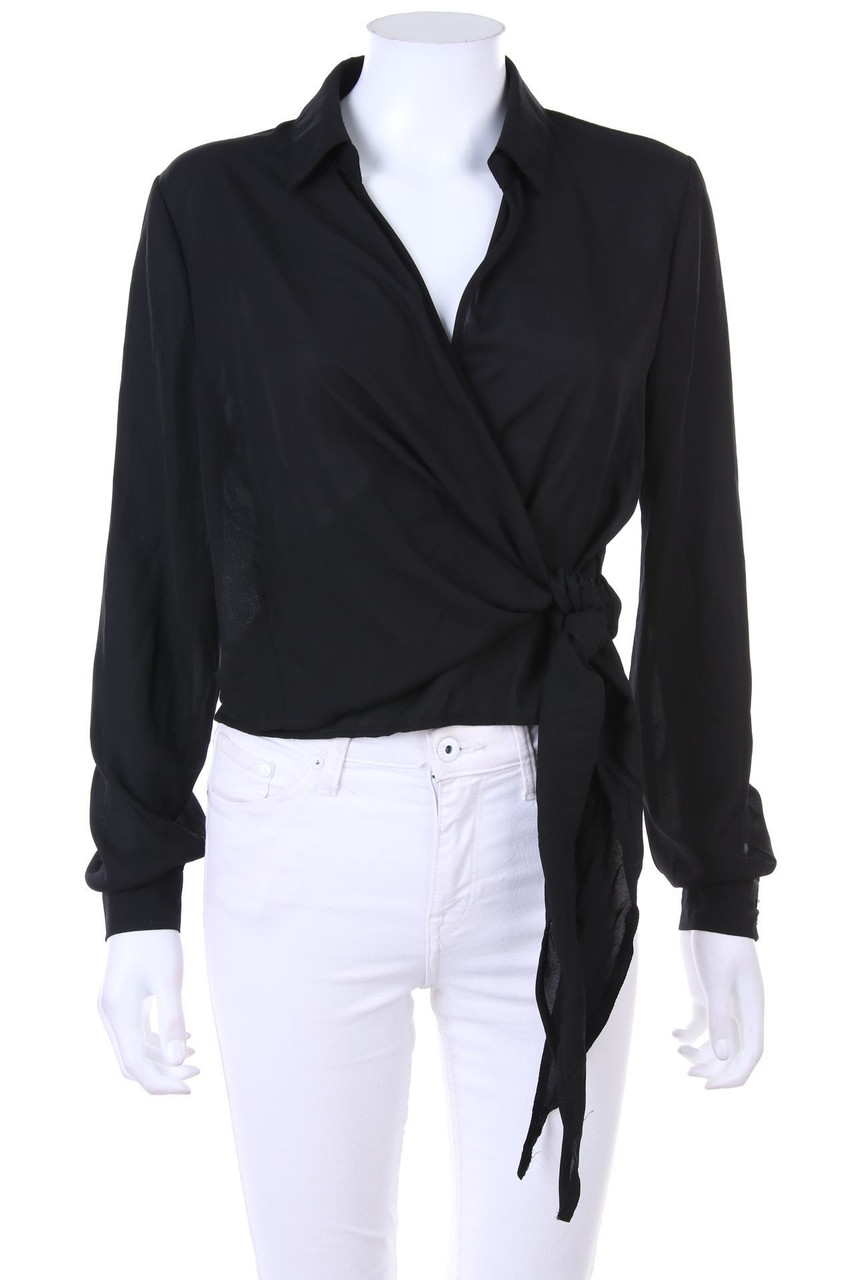 MISSGUIDED - Cropped-Wrap Blouse - D 34