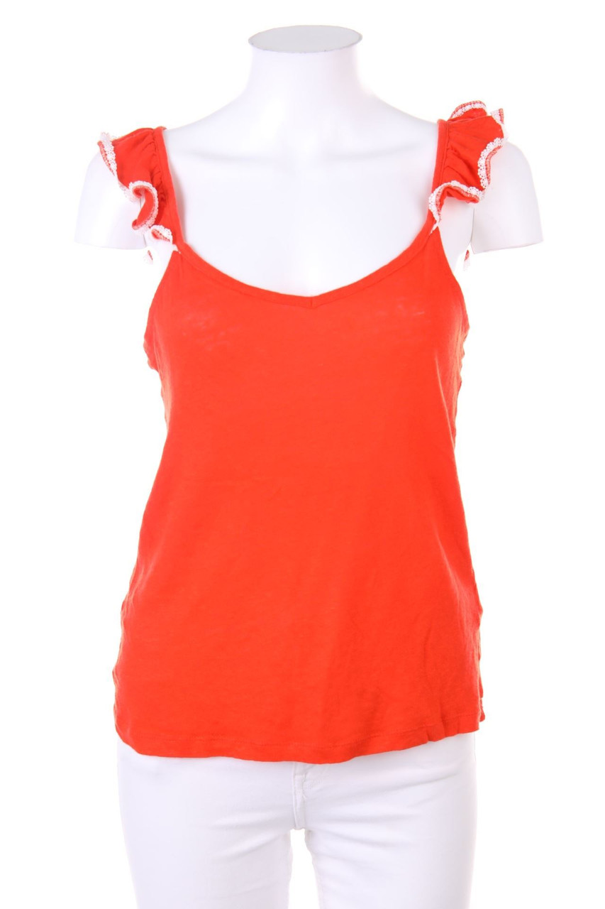 LA REDOUTE - Top mit Volants aus Leinen - XS