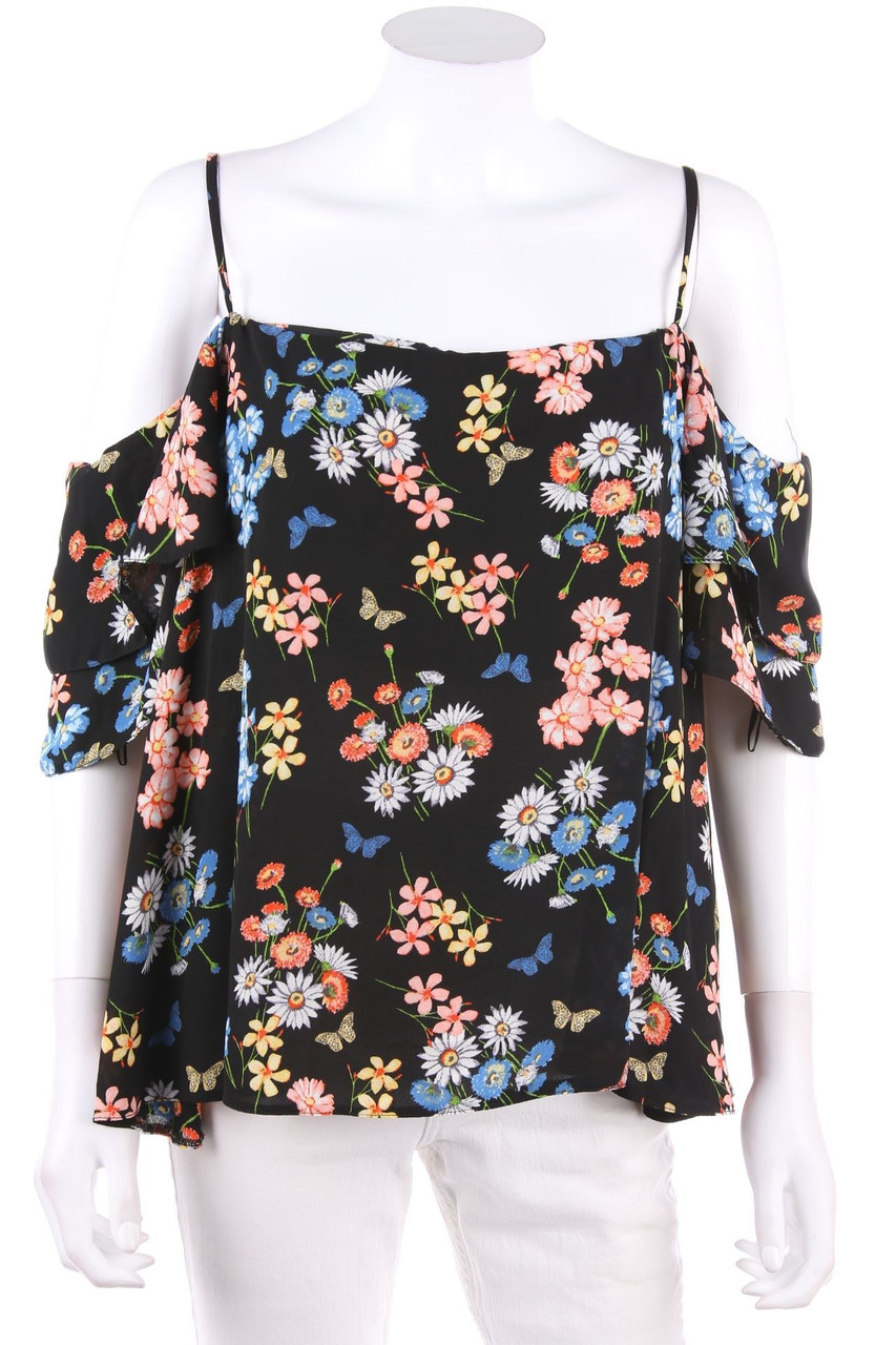 No Label - Carmen-Shortsleeve Blouse with Volants - D 42