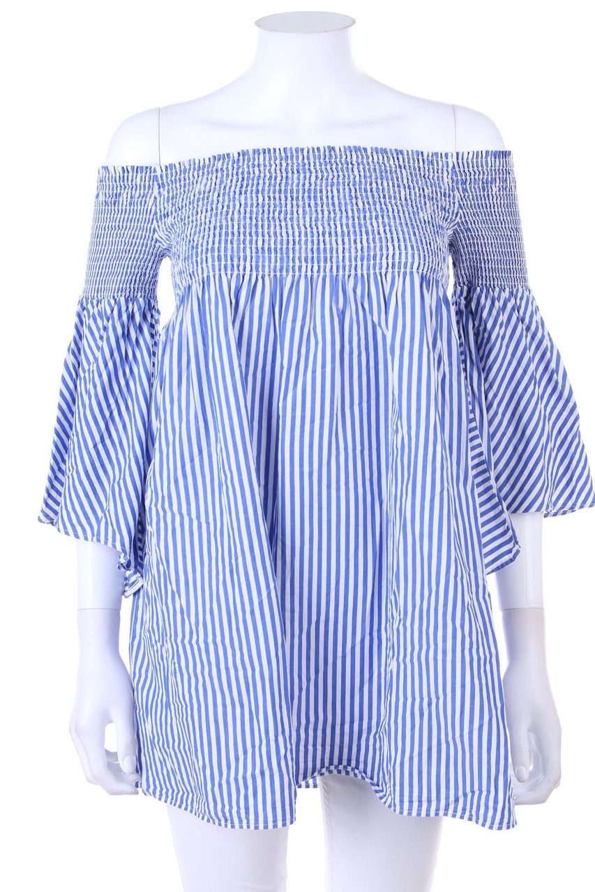 Zara - Carmen-Bluse mit Streifen - XS