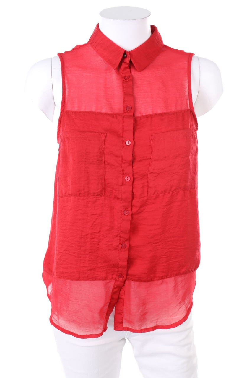 BERSHKA collection - Sleeveless Shirt Blouse with Patch Pockets - S