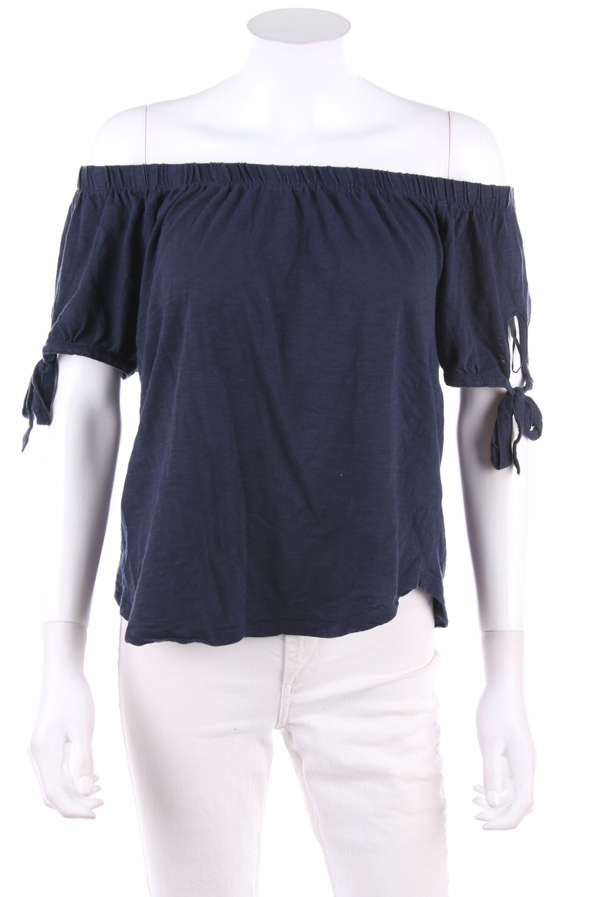 H&M LOGG - Carmen-Kurzarm-Shirt mit Schleife - S