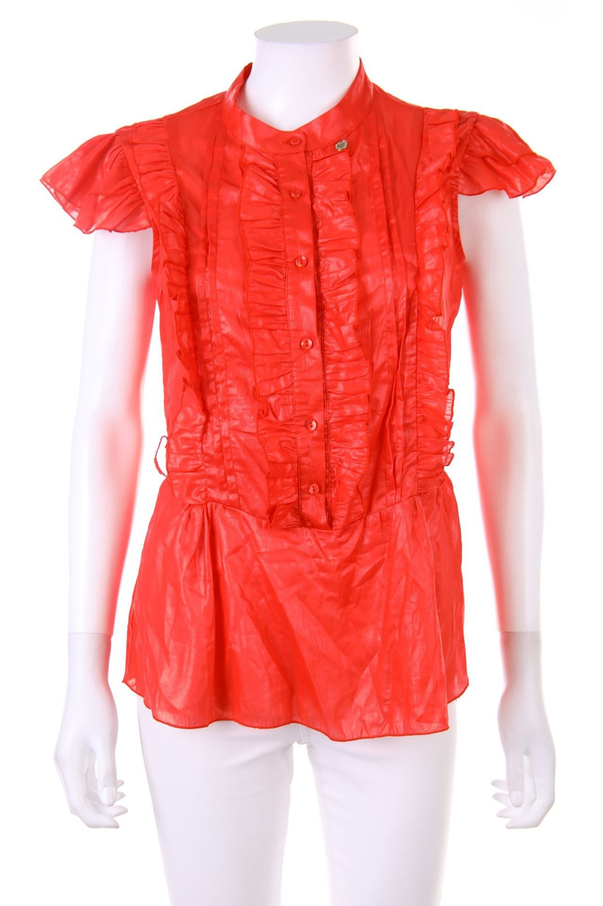 RINASCIMENTO - Shortsleeve Blouse with Frills - M