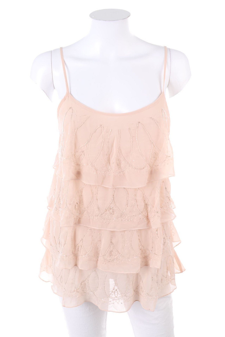 H&M - Volants-Top mit Perlen - D 36