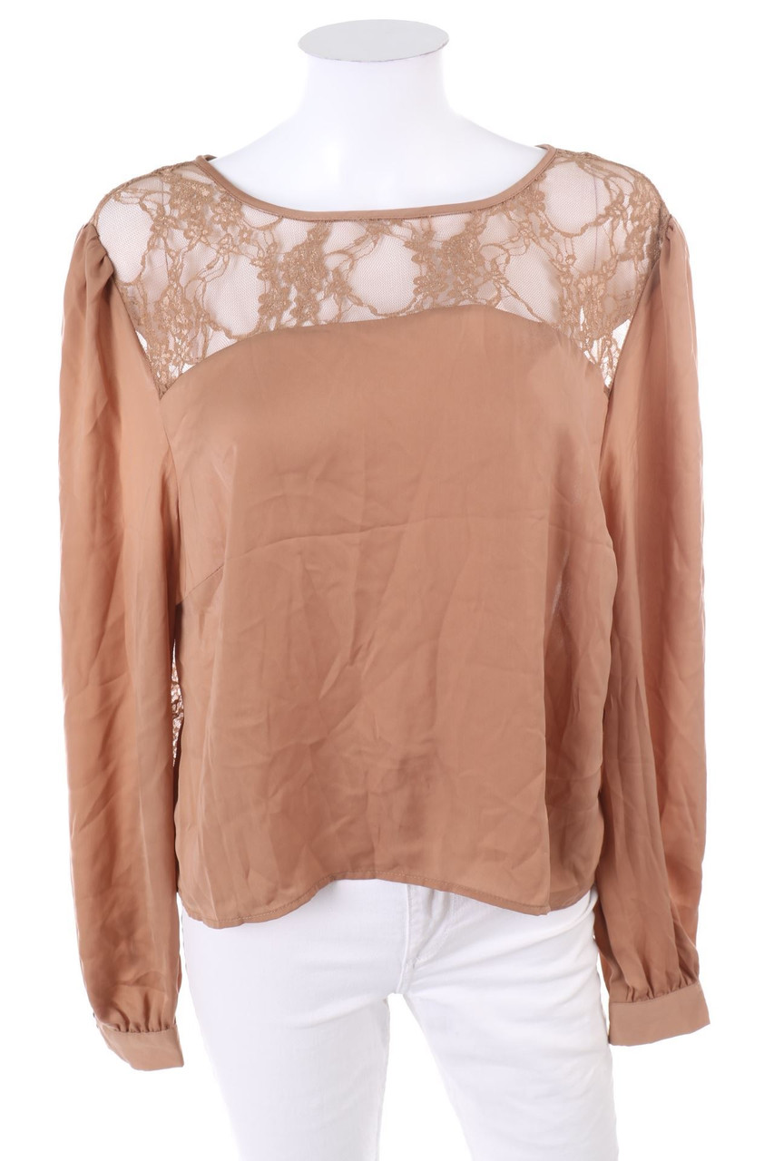 No Label - Blouse with Lace Insert - S