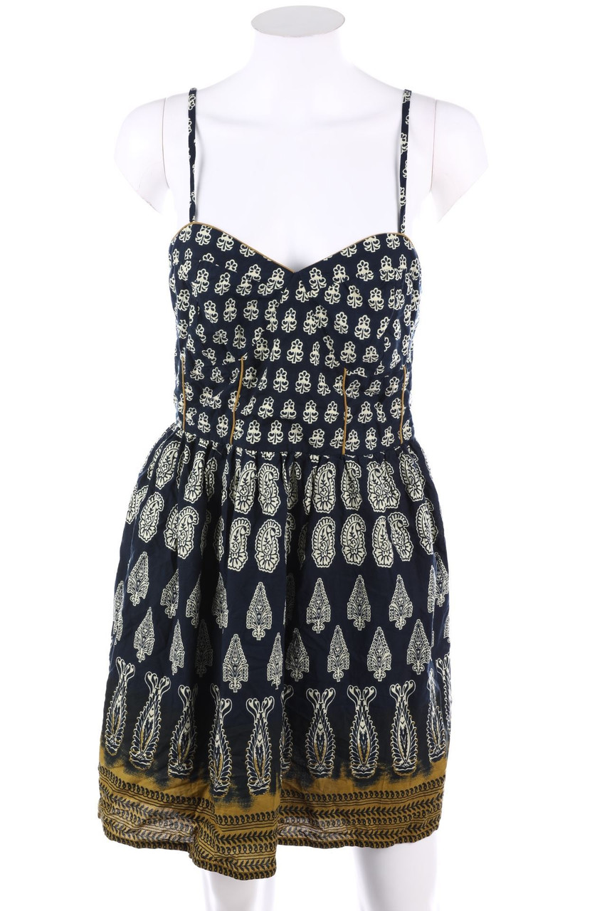 band of gypsies - Boho-Mini Dress with Ethno Print - M