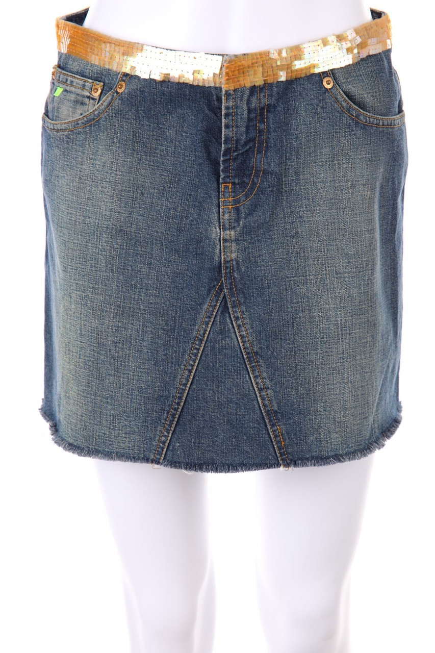 DKNY JEANS - Mini-Jeansrock mit Pailletten - D 36