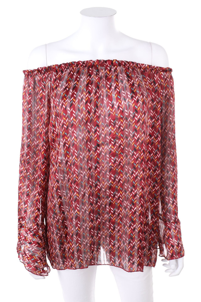 No Label - Carmen-Blouse with Geo Pattern - L