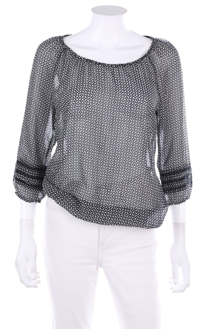 ESPRIT - Muster-Bluse mit 3/4-Ärmel - D 36