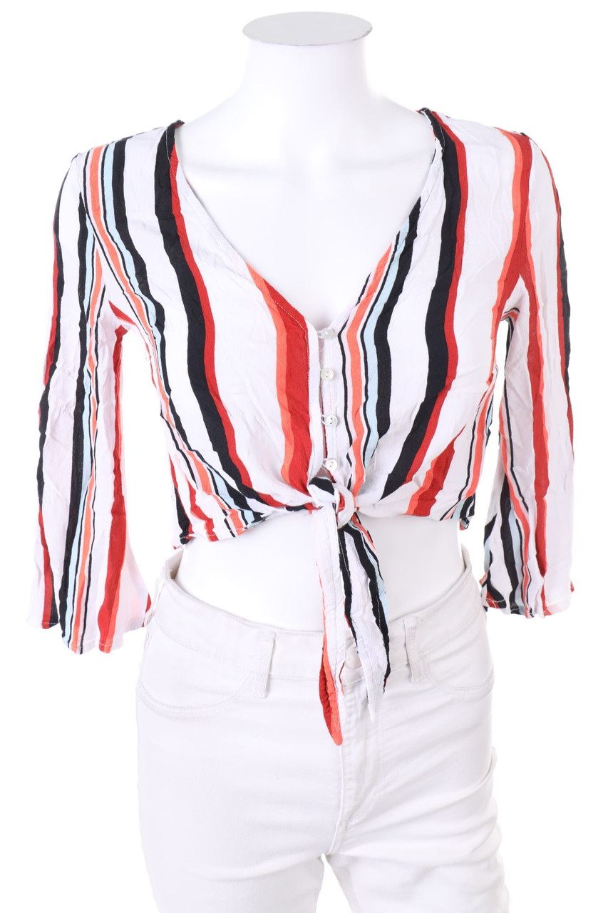 TALLY WEiJL - Cropped-Blouse with 3/4 Sleeve to tie - XS
