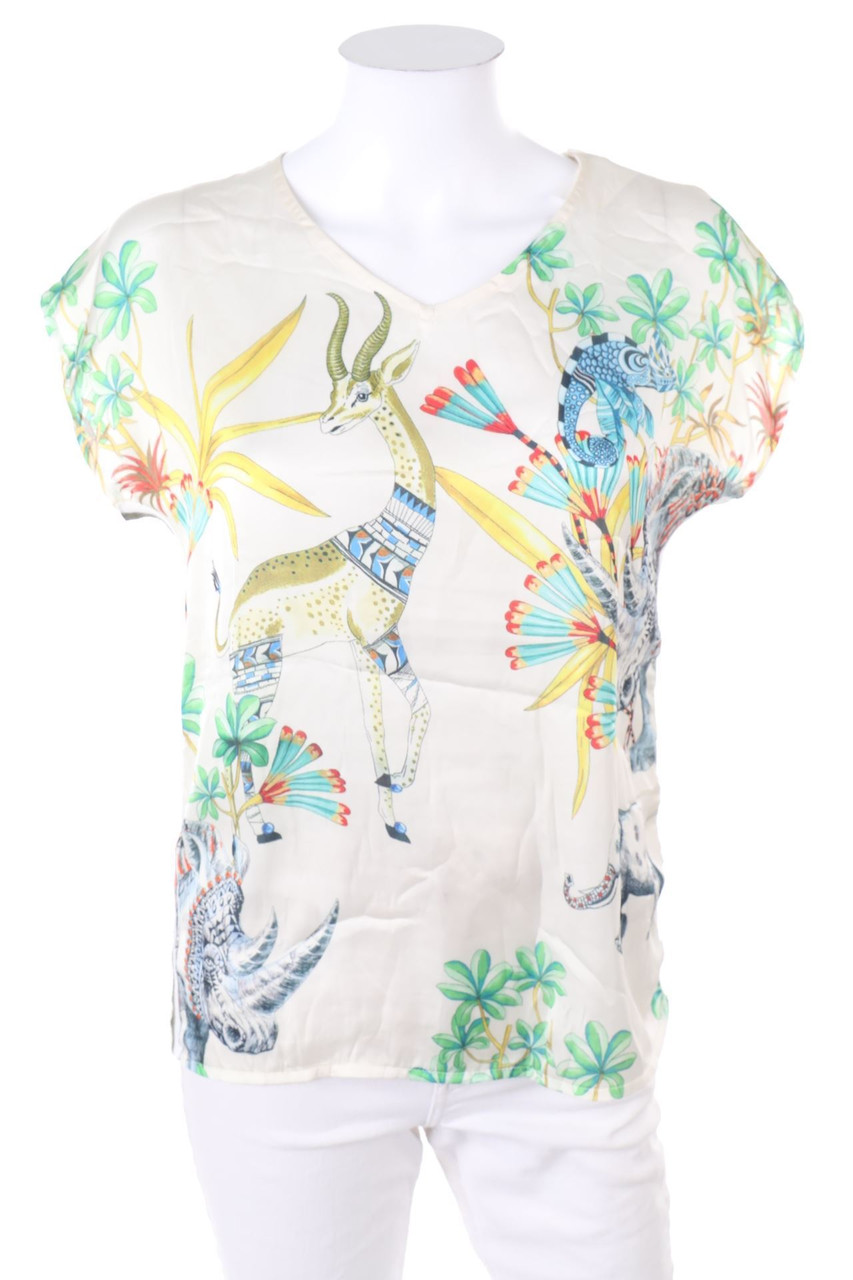 No Label - Shortsleeve Blouse with Print - D 40