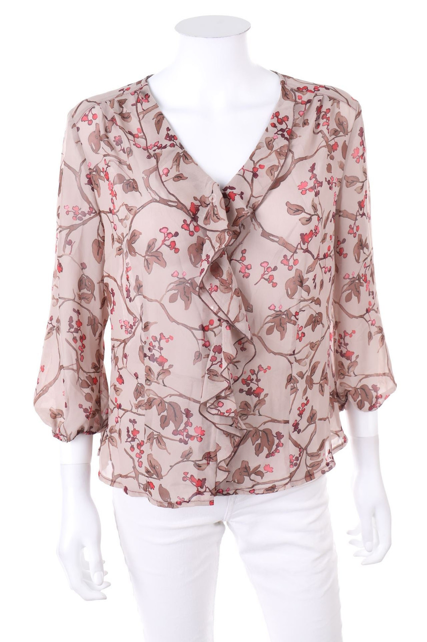 Tissaia - Ruffled Blouse with Print - D 40