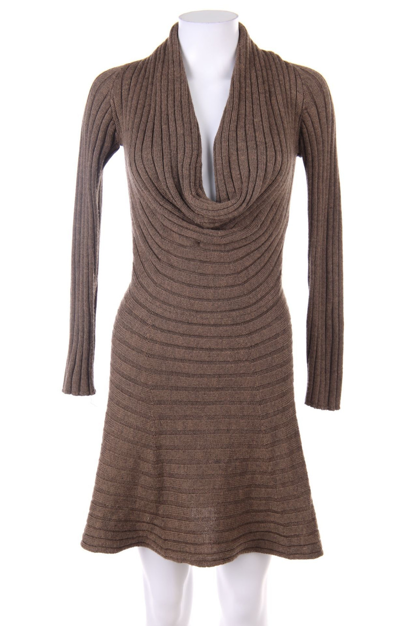 No Label - Knit Dress with Deep Plunge Neckline - S