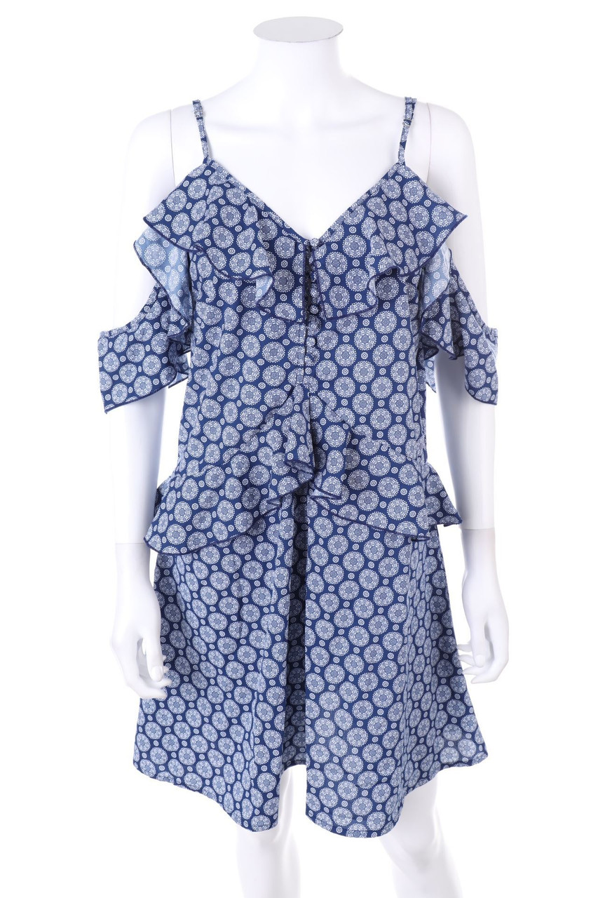 YAS - Cold-Shoulder-Kleid mit Volants - S