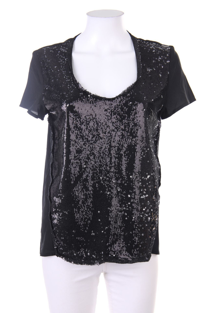 CANAL - Kurzarm-Bluse mit Pailletten - M