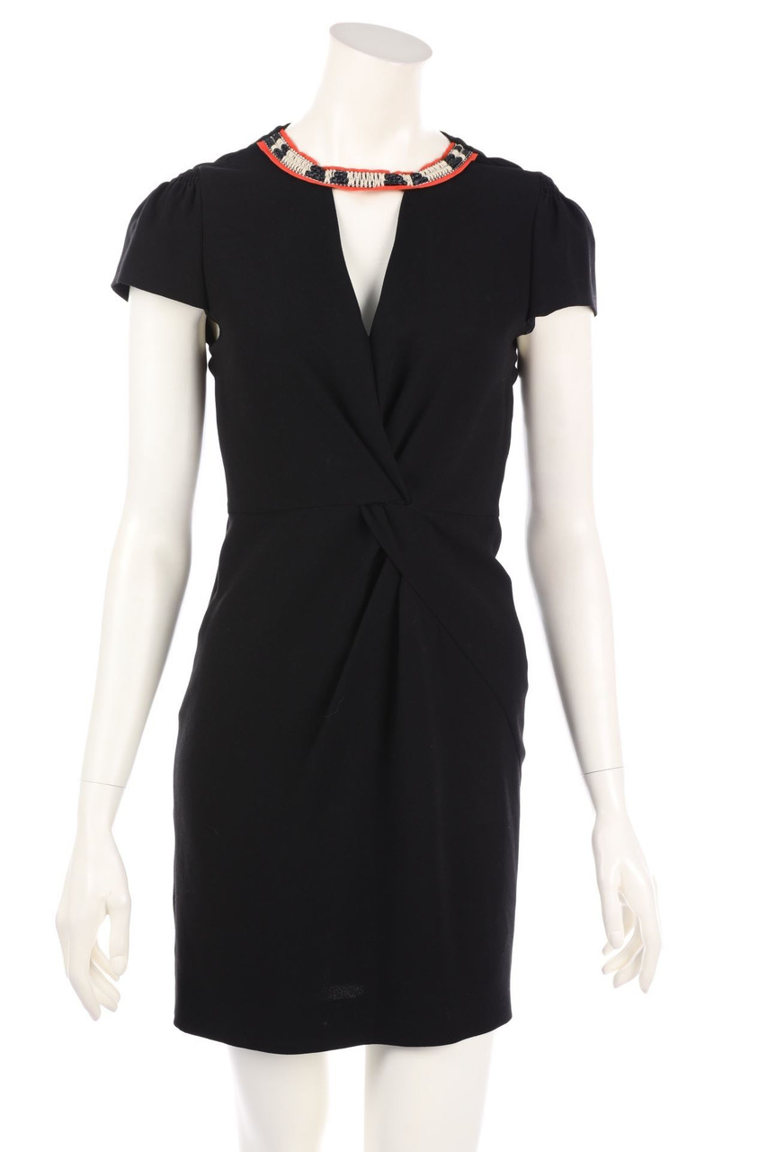 maje - Cocktail Dress with Wrap-Effect with Applications - D 34