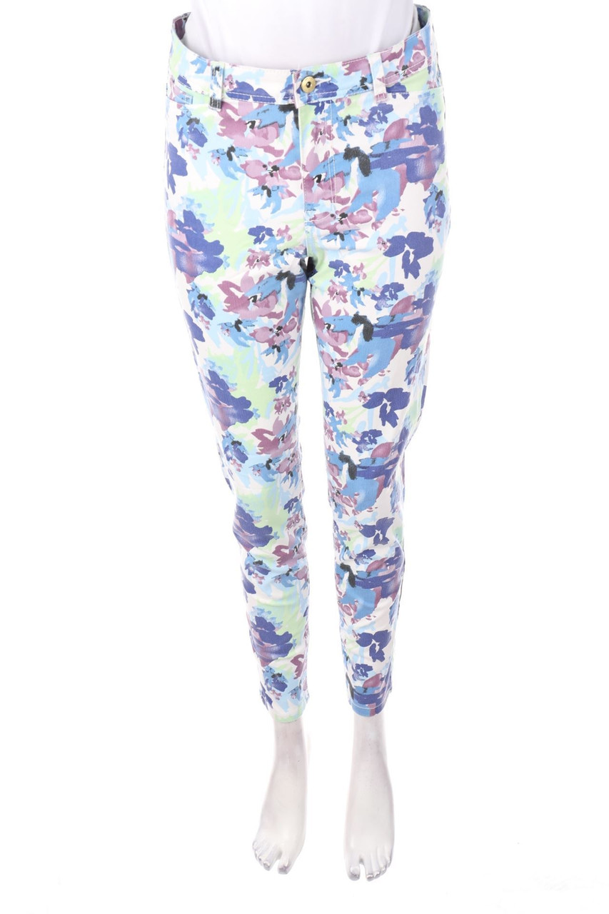 VERO MODA - Used Look Skinny-Jeans mit Print - W29