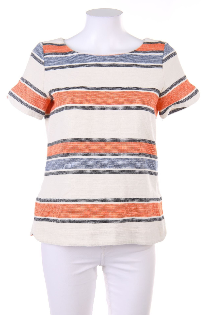 promod - Kurzarm-Bluse mit Streifen - D 38