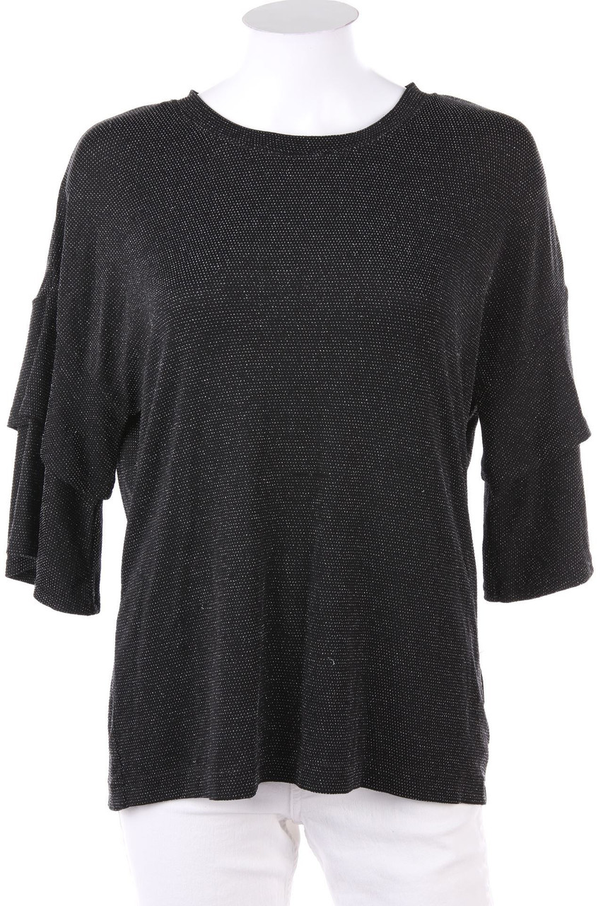 ellen amber - Volants-3/4-Arm-Shirt mit Strass-Steinen - S