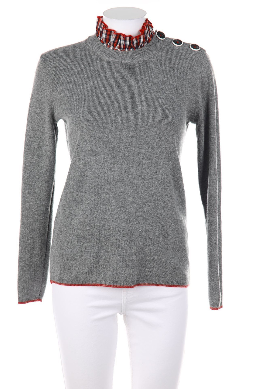 KOOKAI - Strick-Pullover im Layer Look mit Schmuck-Knöpfen - D 32