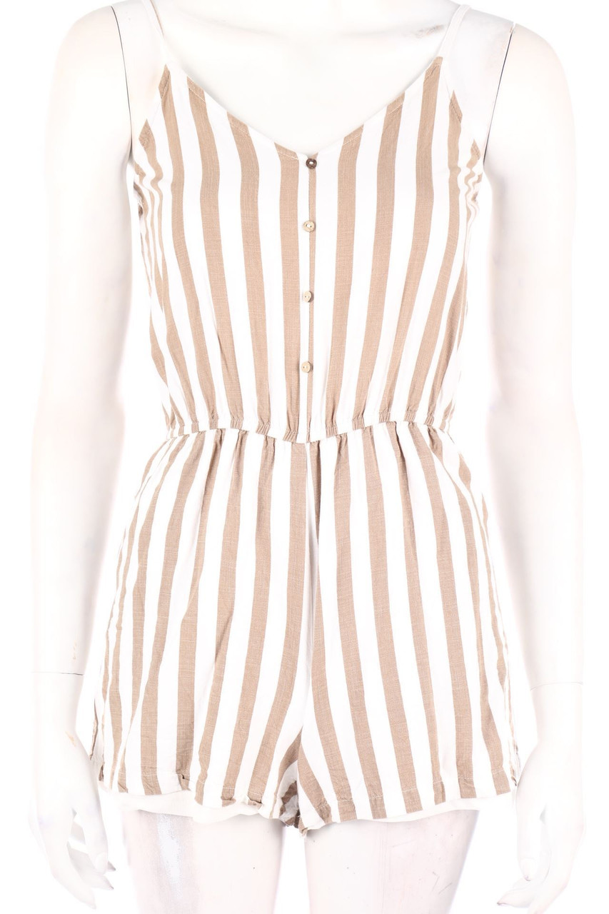 ONLY - Streifen-Playsuit mit Knöpfen - D 36