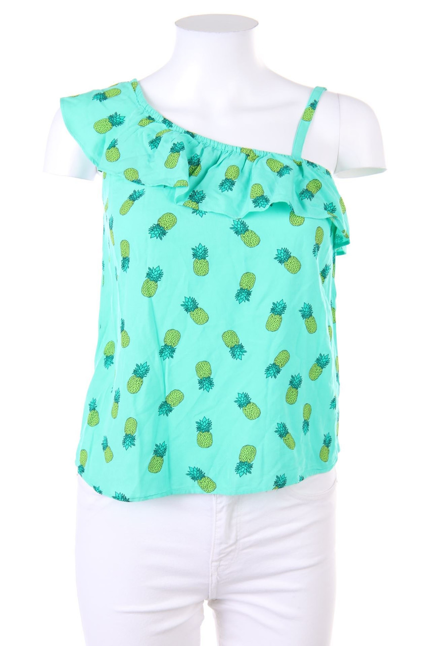 No Label - One shoulder-Shortsleeve-Shirt with Volants - XS