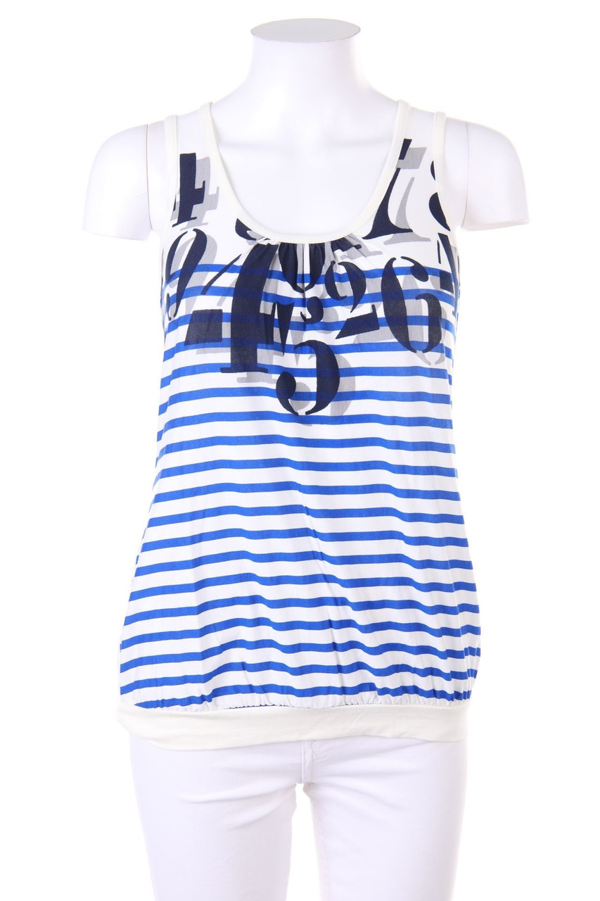 promod - Streifen-Top mit Print - M