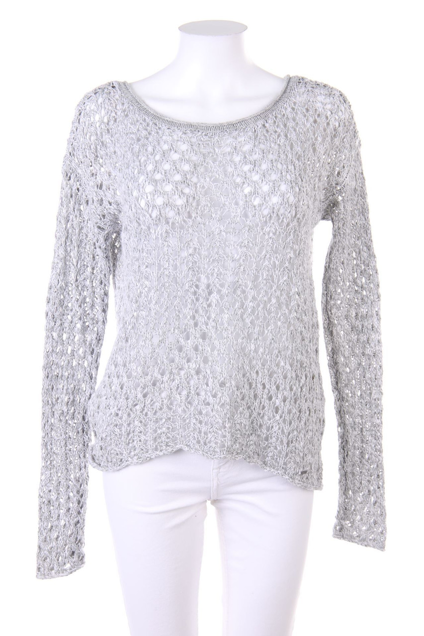 HOLLISTER - Strick-Pullover aus Lochstrick mit überschnittener Schulter - M