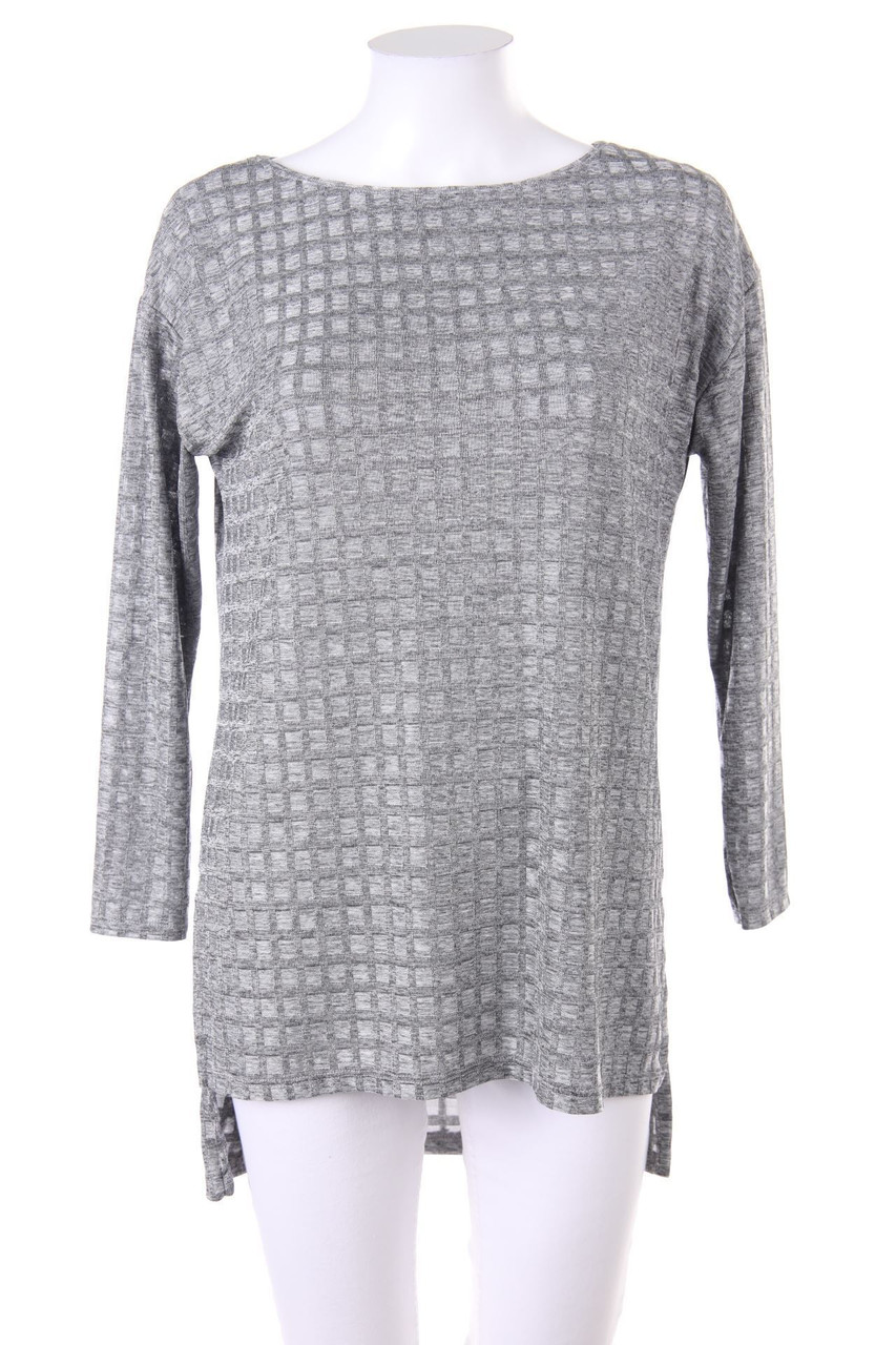 ZARA W&B - Longsleeve-Shirt mit geometrischem Muster - M