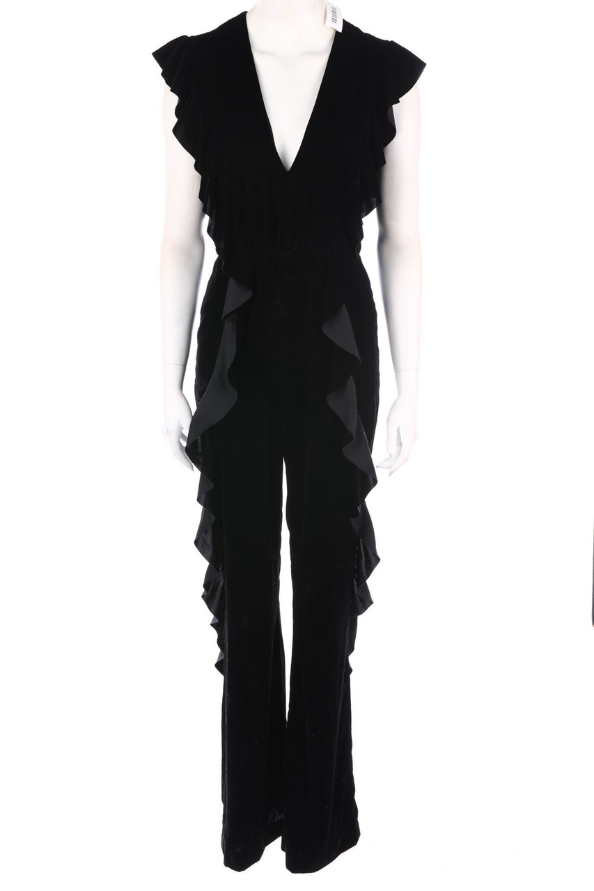 ZARA WOMAN - Samt-Jumpsuit mit Volants - XS