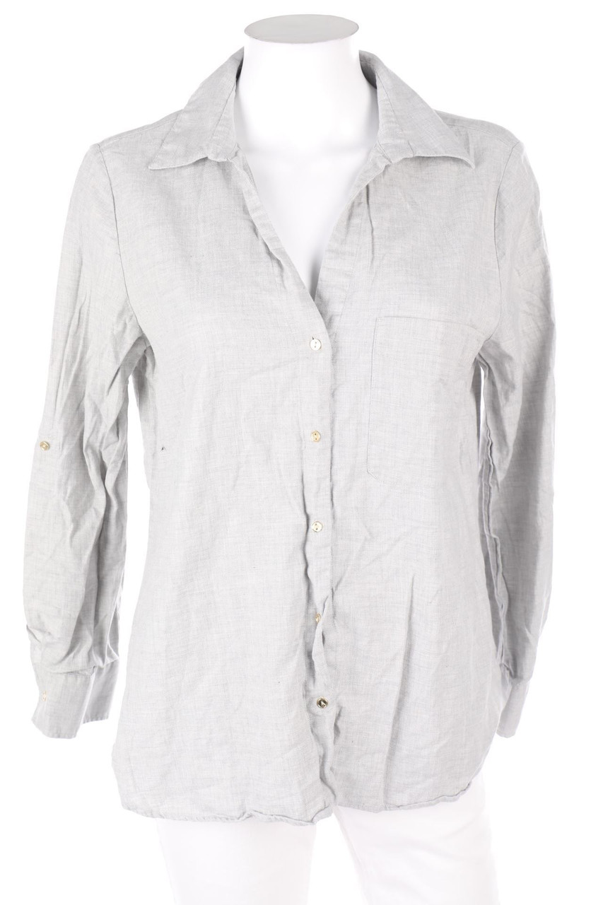 ZARA - Bluse mit Roll-up-Manschette - XS