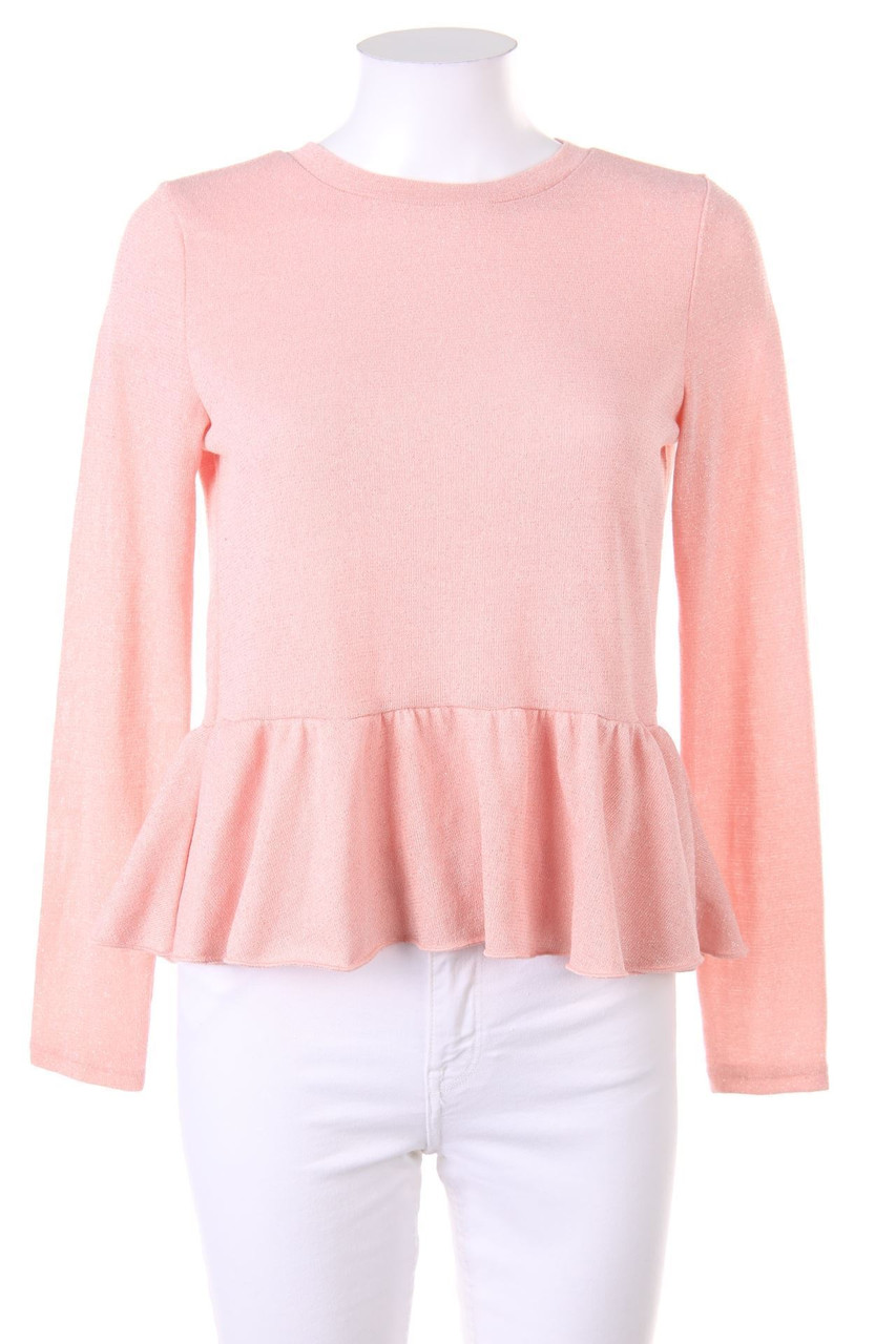 H&M DIVIDED - Glitzer-Bluse mit Schößchen - M