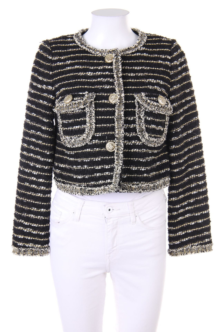 Darling - Glitter-Bouclé Blazer with Decorative Buttons - D 34