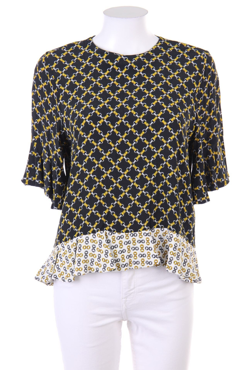 ZARA WOMAN - Kurzarm-Bluse mit Print - S