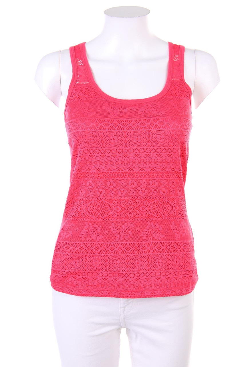 AMISU - Racerback-Top mit Spitze - XS