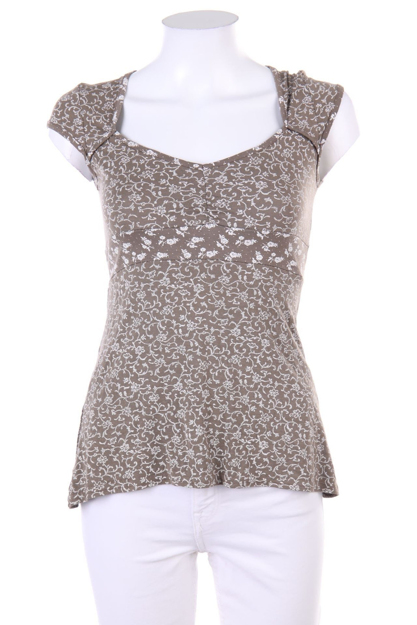 Y.Yendi - Y2K-Shortsleeve Blouse with floral print - D 32