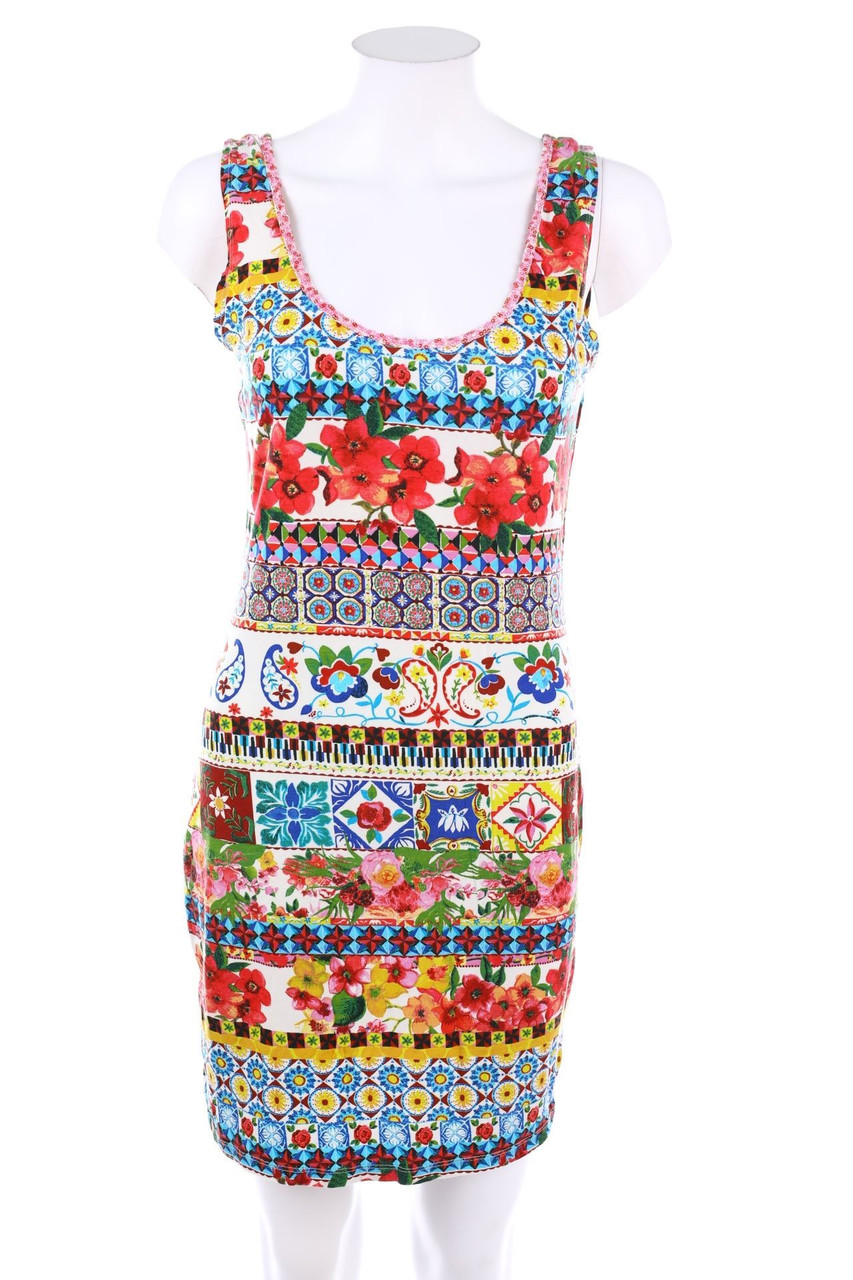Desigual - Mini-Print-Kleid mit Pailletten - M