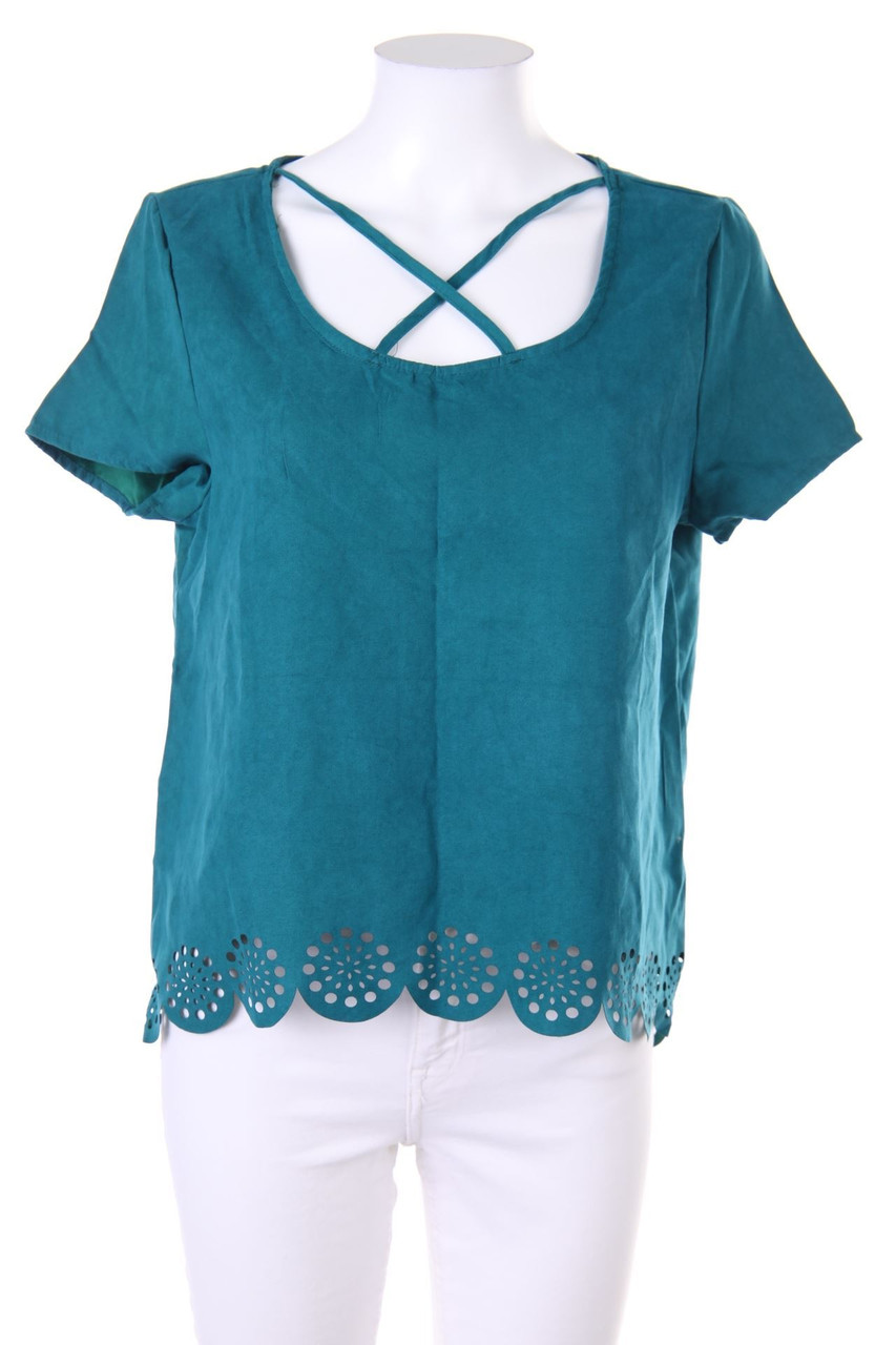 SHEIN - Kurzarm-Shirt mit Lochspitze - M