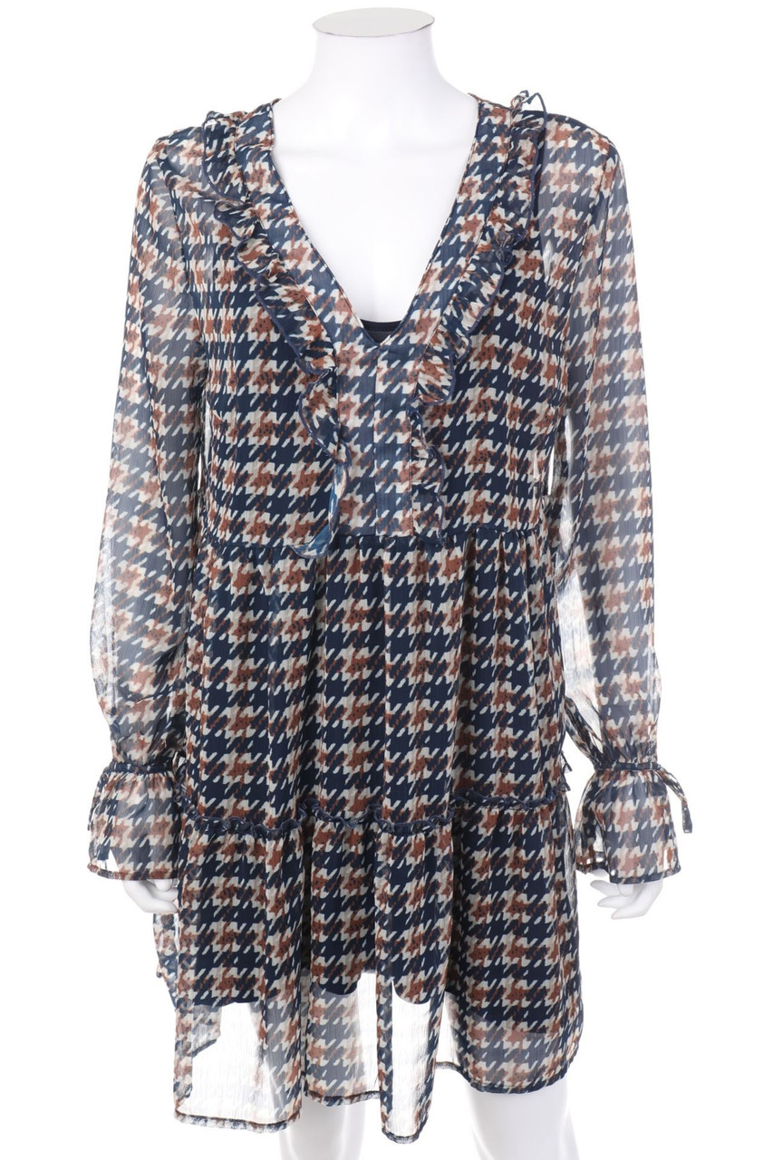 No Label - Frill-Mini Dress with Pattern - L