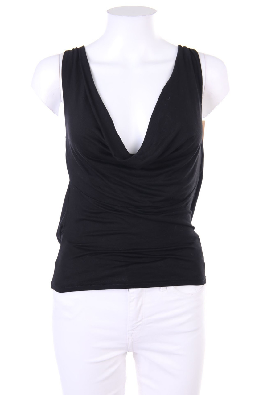 Tiger Mist - Blouse Top with Deep Plunge Neckline - XS