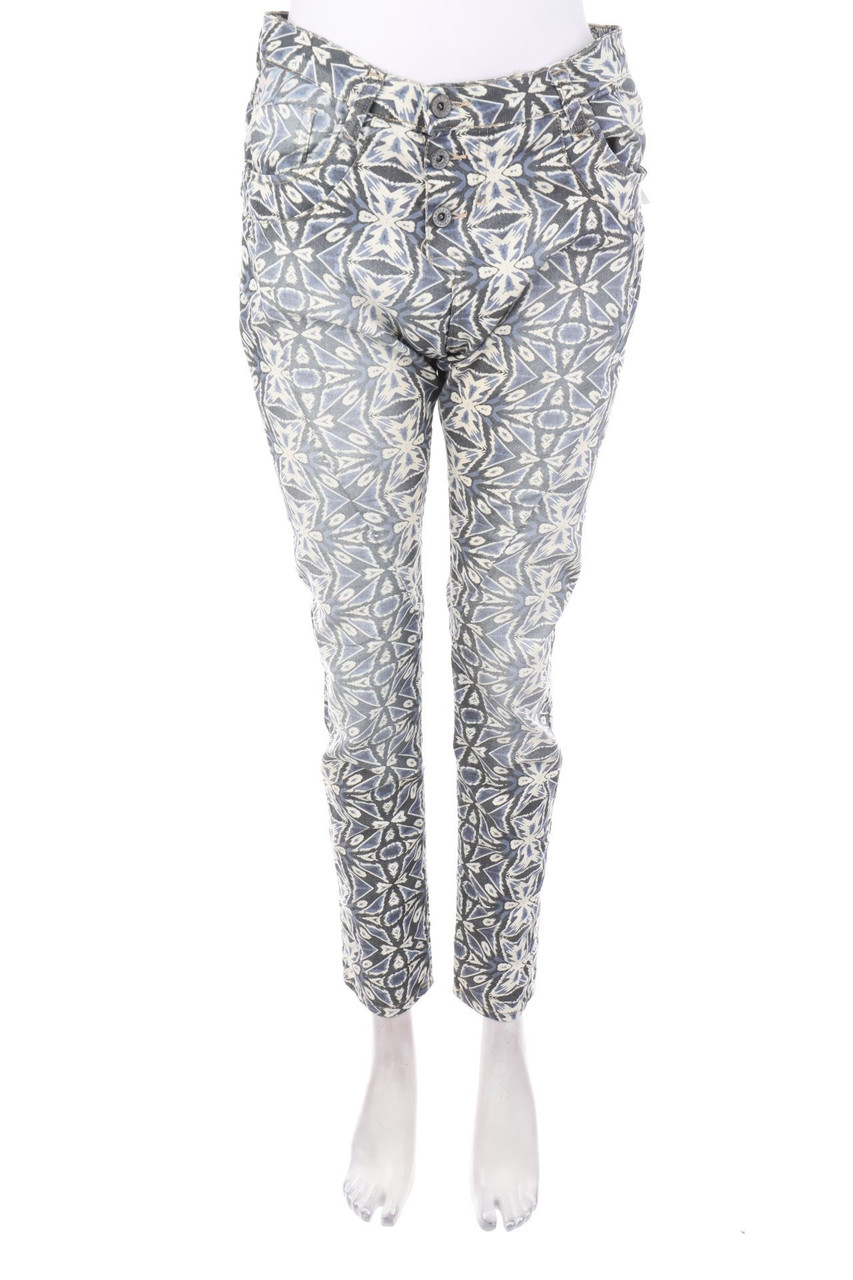 Please - Used Look Skinny-Jeans mit Muster - S