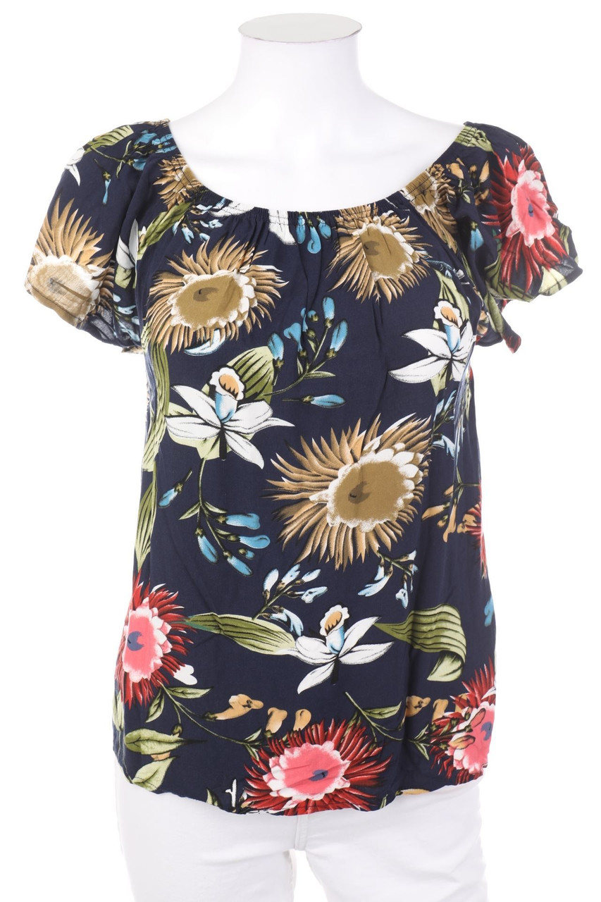 Fresh Made - Carmen-Bluse mit Blumen-Print - S